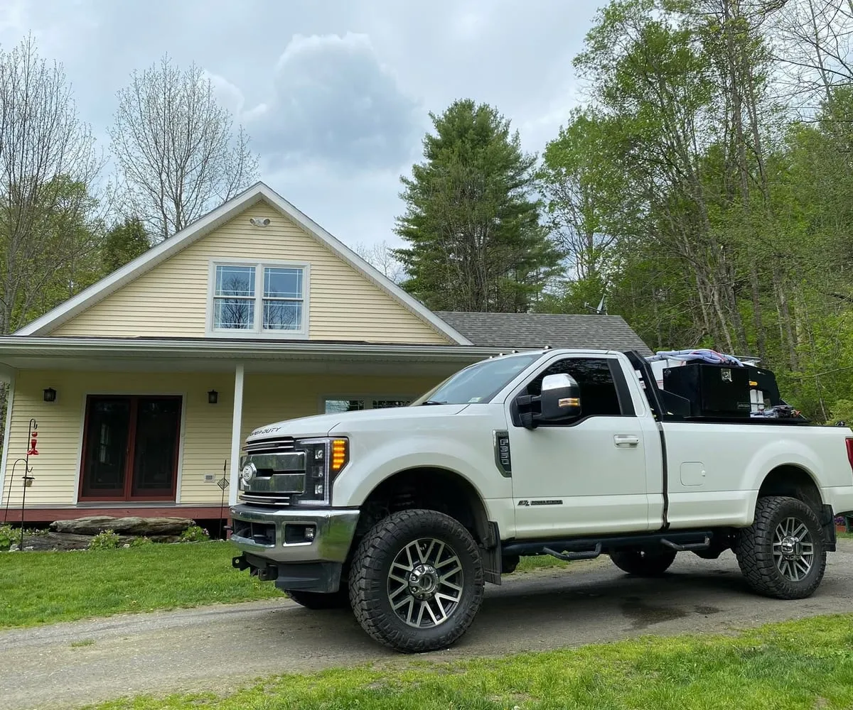 The Wash Works truck parked outside a Vermont property